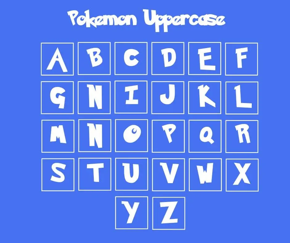 Pokemon font Uppercase