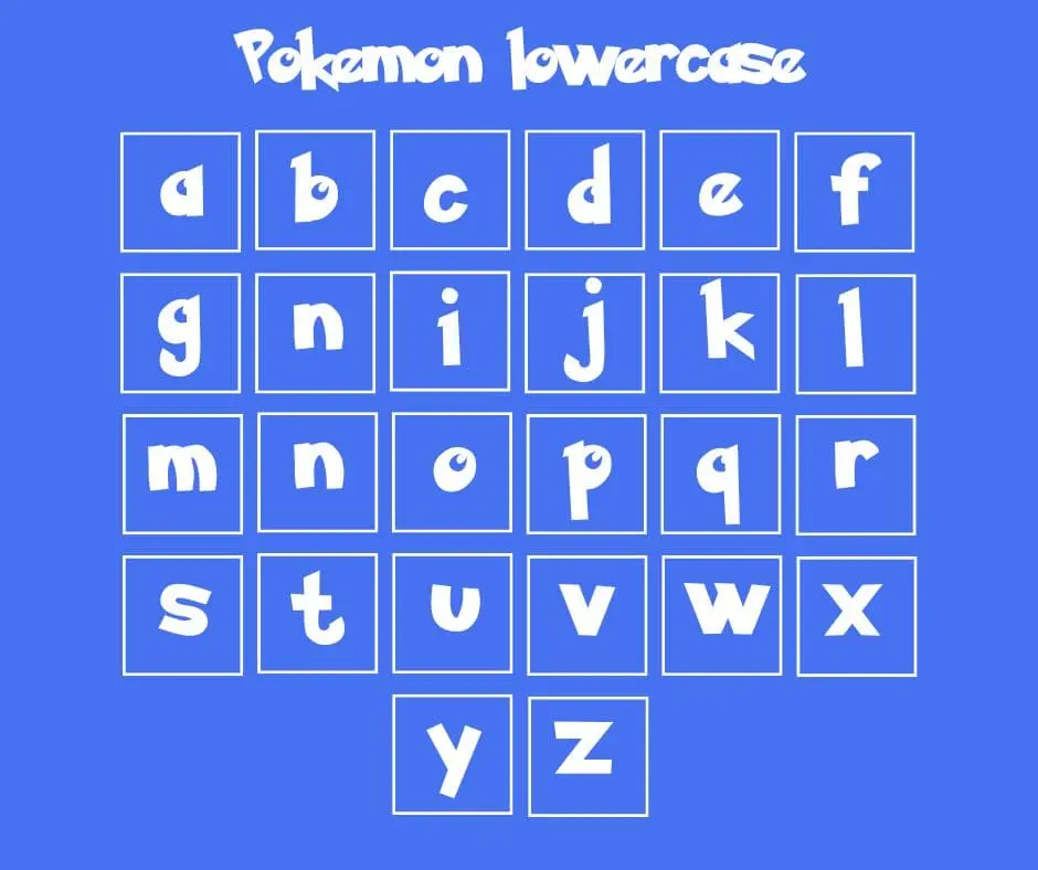 Pokemon font lowercase