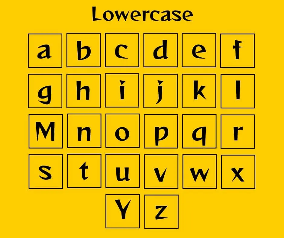 Reggae Font lowercase letters