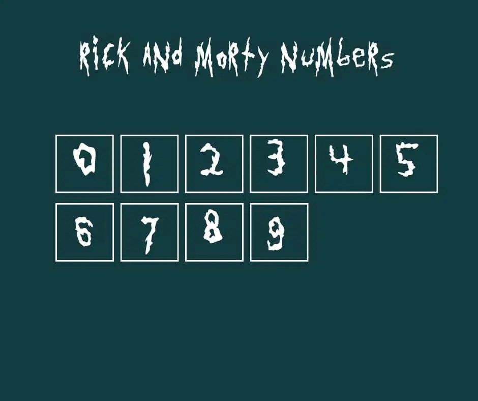 Rick and Morty Font Numbers