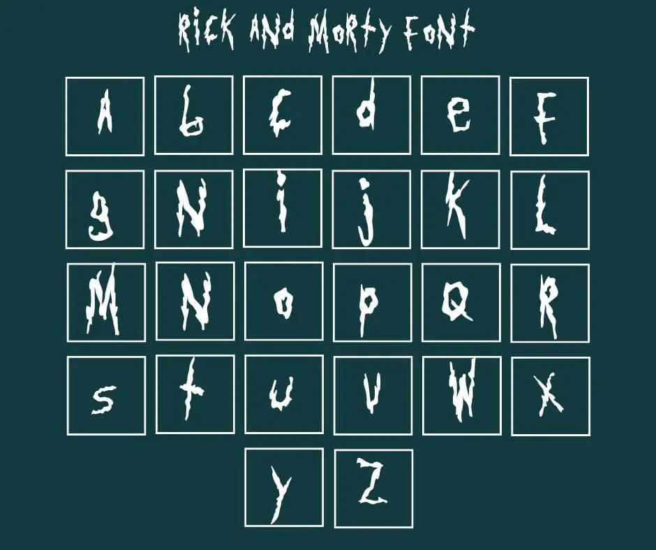 Rick and Morty Font Uppercase & Lowercase