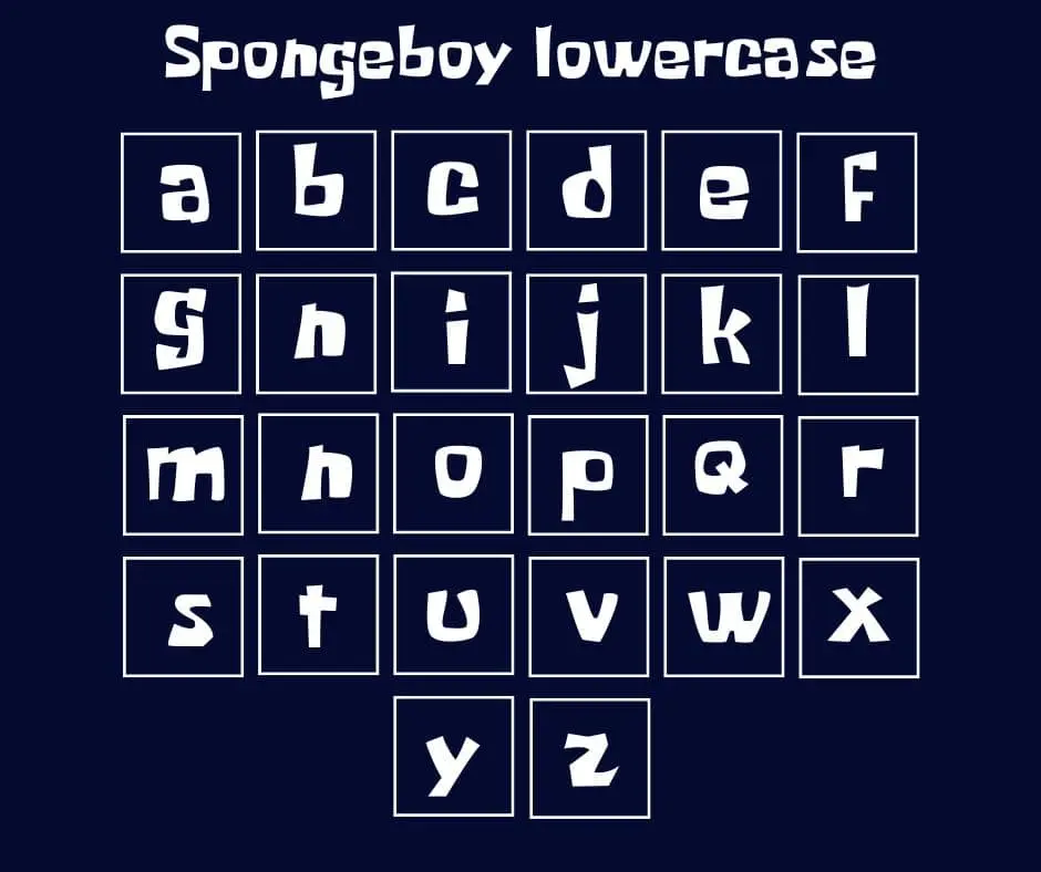 SpongeBob Font lowercase