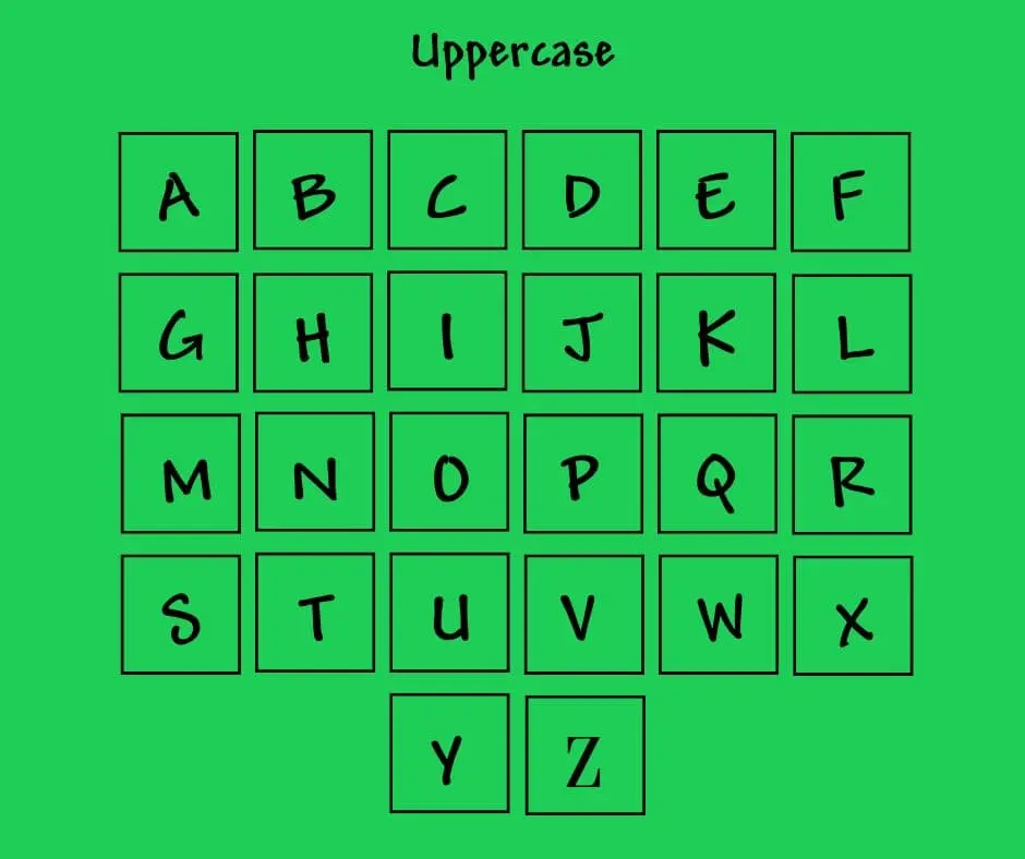 Terraria font uppercase letters