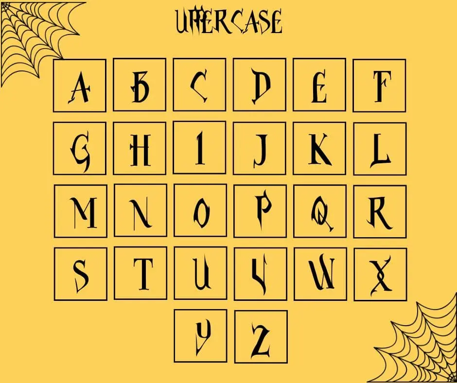 Witch font uppercase