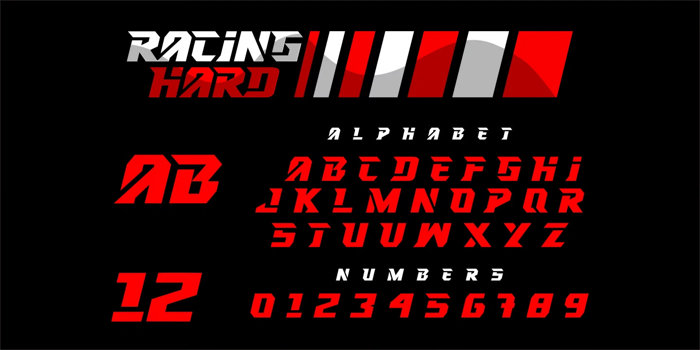 Racing Hard Font View