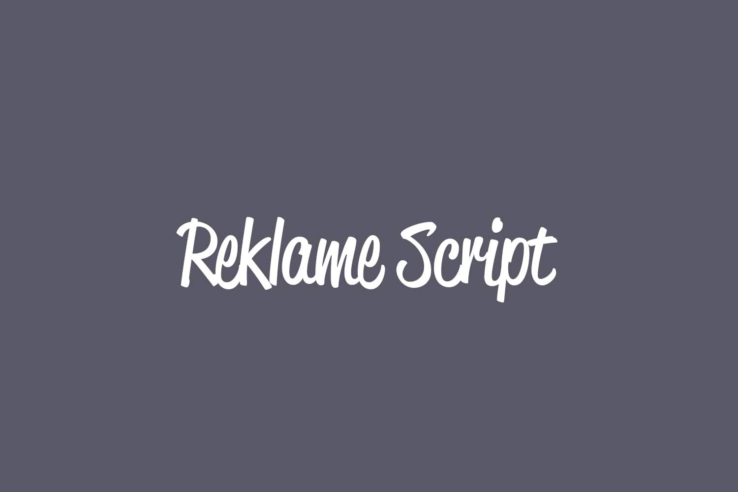 Reklame Script Font